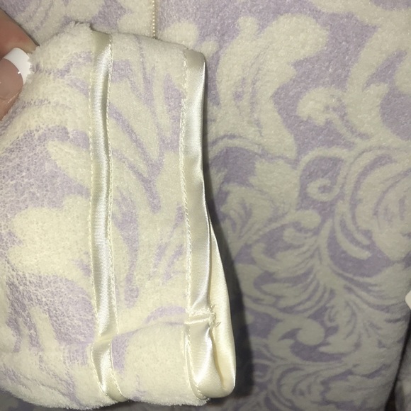 NWT Jaclyn Intimates long fleece satin trim full zip pastel sleepwear ro… - Picture 7 of 8